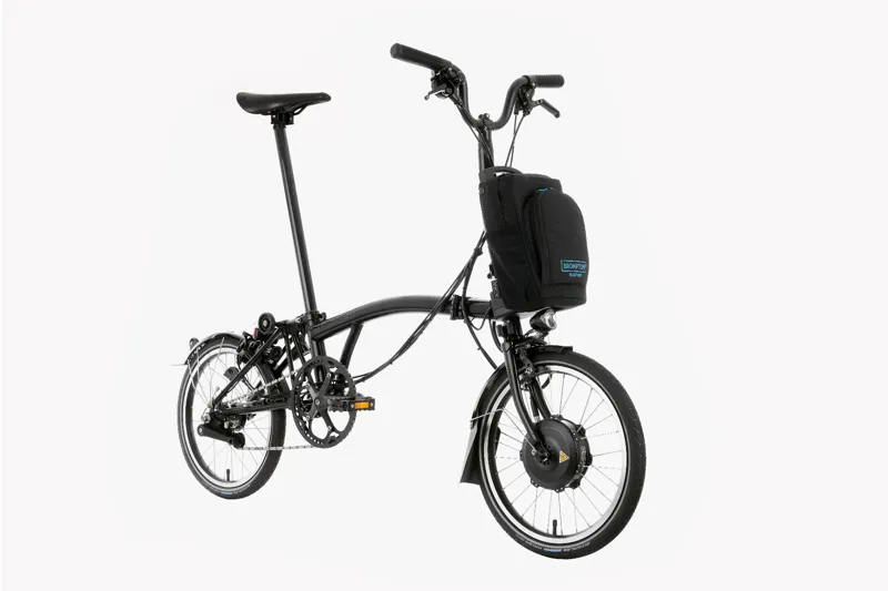 Brompton Electric C-Line Explore High Bar Electric Folding Bike 2022 Black-1
